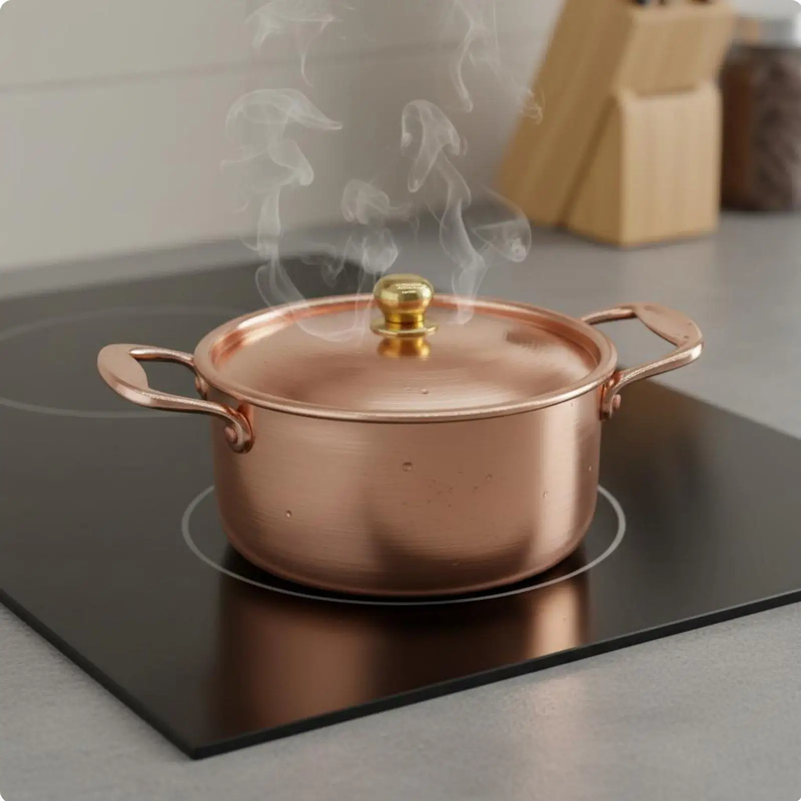 Multi Purpose Induction Cookware Copper Alloy Pot with Handle for Stew and Hot Pot Universal Kitchen