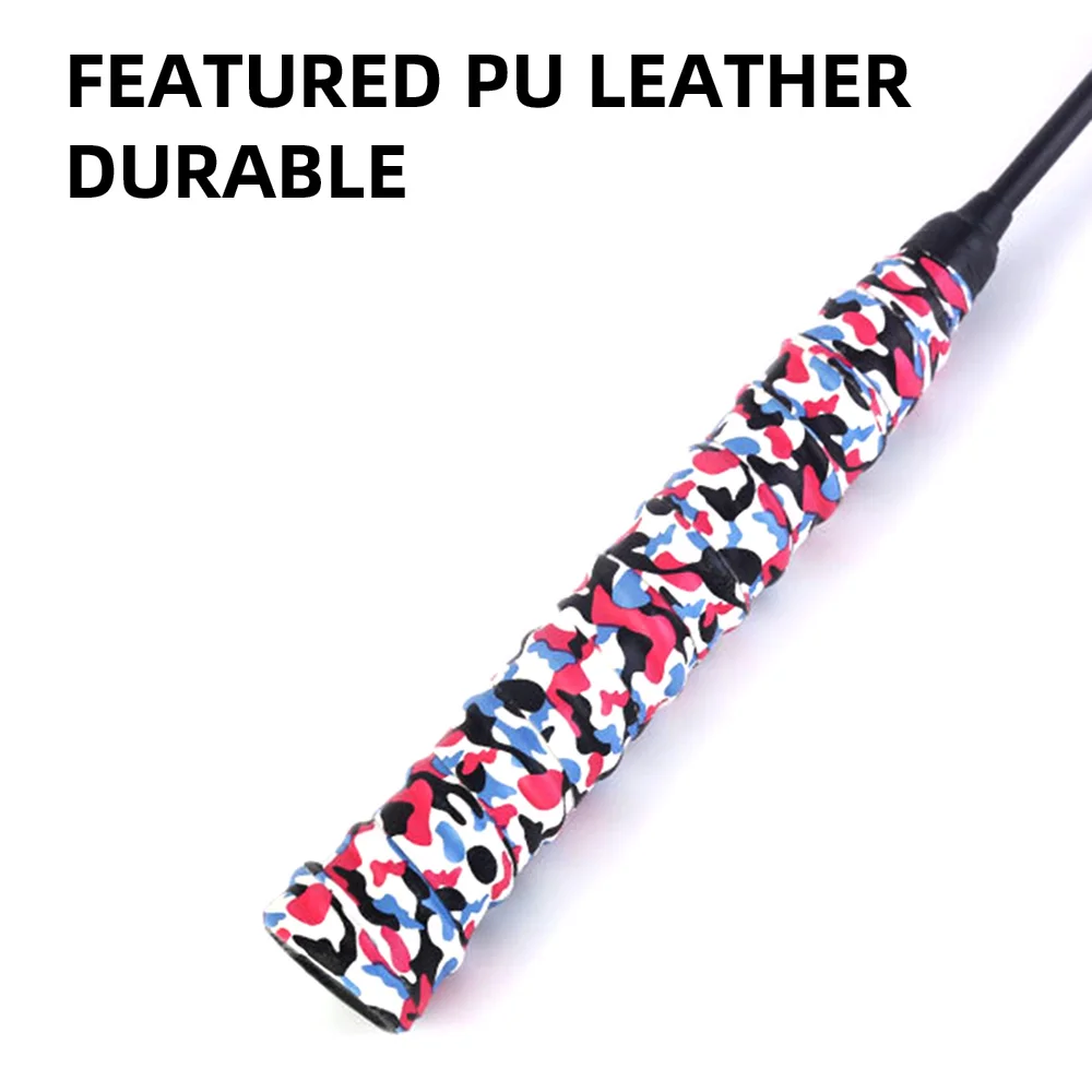 หนาเทนนิส Sweatbands Non-Slip Perforated เข็มขัดหนังเคลือบตกปลา Rod ห่อเข็มขัด Pu แบดมินตันเทป