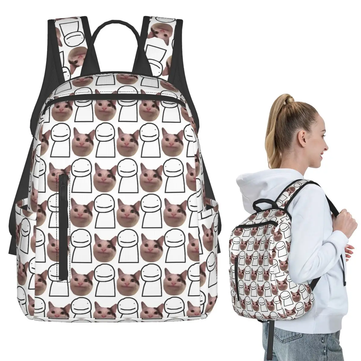 

Beluga Discord Mod Beluga And Dream Backpack Student BookBag Kids School Bag Computer Shoulder Bags Boys Girls