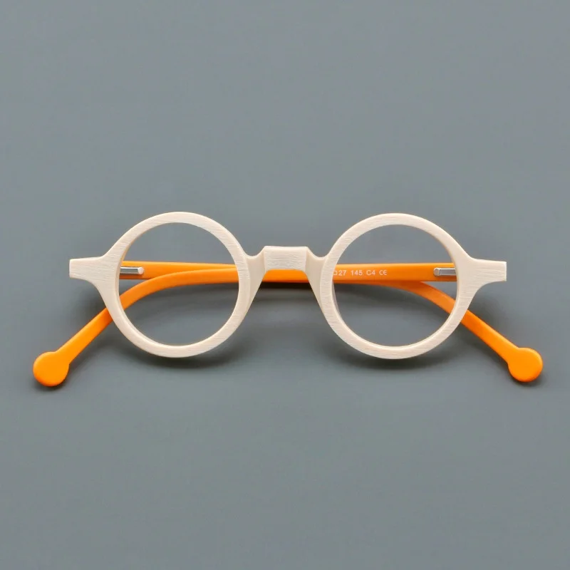 F·DRACON Board-Brillengestell, Retro, rund, Herren-Brillengestell, modisches Federbein, optisch verschreibungspflichtige Herrenbrille 5802 – Detail 8