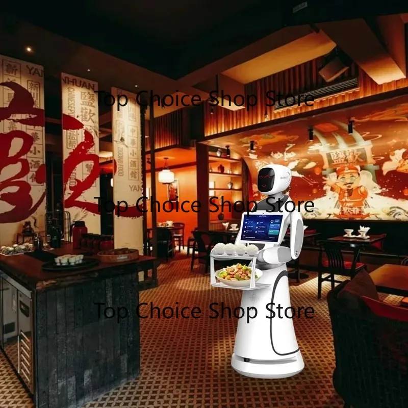 AI Delivery Rob-ot with Energy-Saving Large Food Capacity Smooth Path Planning Peak Dining Hour Adaptable