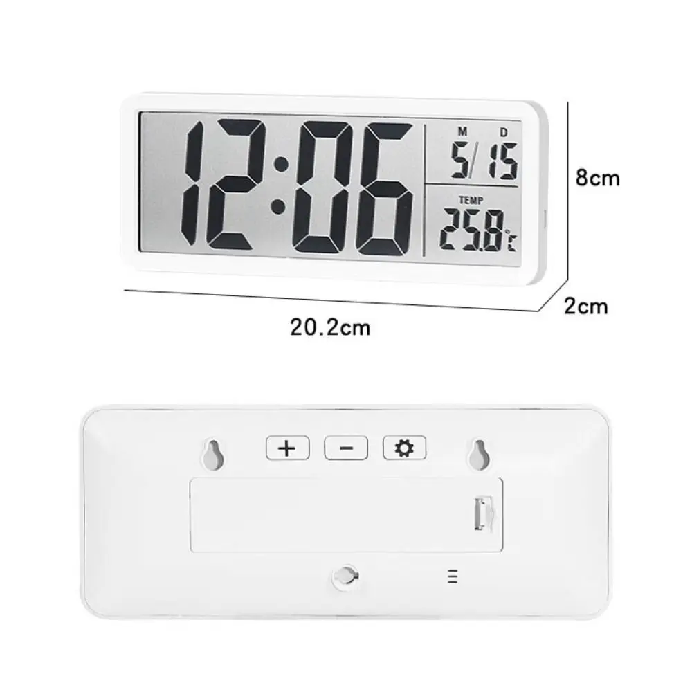 New Wall-mounted Electronic Wall Clock Multi-functional Temperature Digital LED Clocks 12/24H Voice Control Display Table Clock