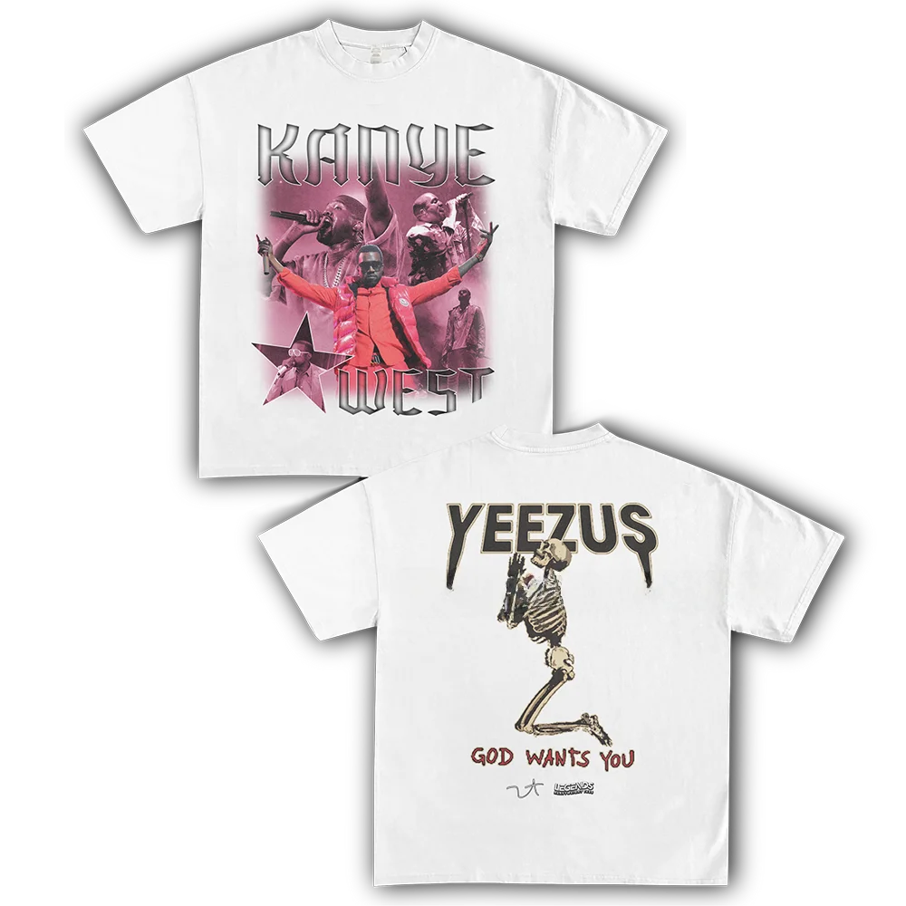 

Футболка Homage Tee Kanye West в стиле ретро, свободного кроя, с коротким рукавом, из чистого хлопка, молодежная, модная, антибактериальная, утолщенная, летняя.