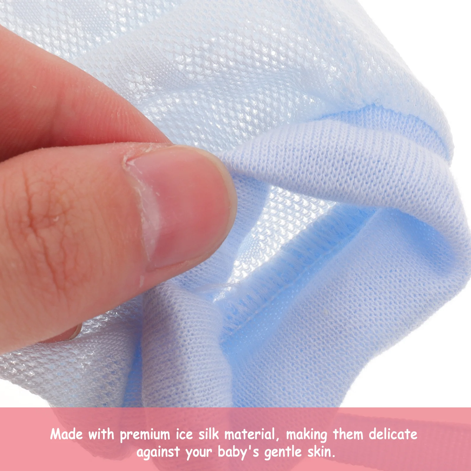 

3Pairs Baby Gloves No Scratch Mittens Breathable High-Density Holes Comfortable Skin-Friendly Newborn Supplies