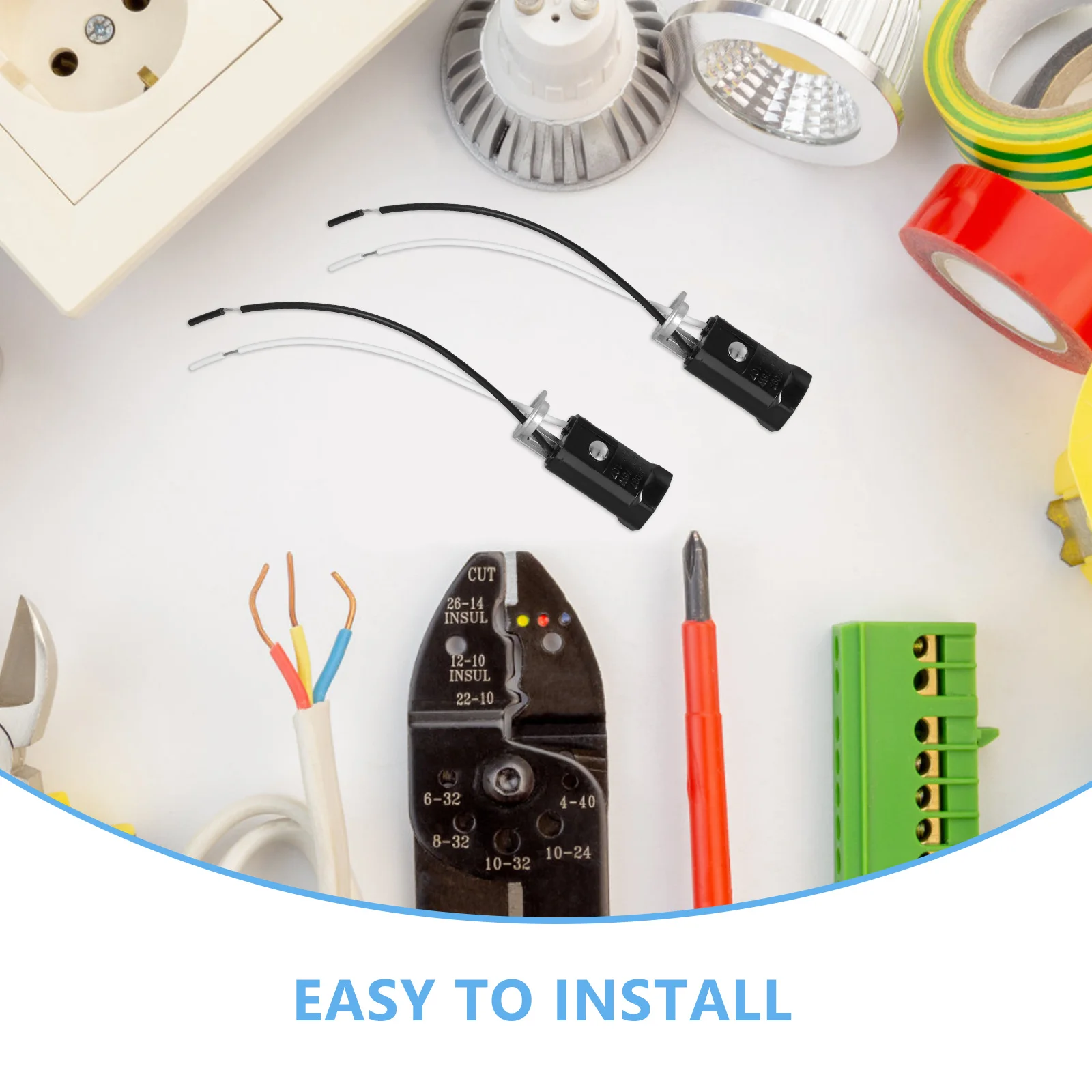 

3Pcs E12 Candelabra Lamp Socket Wire Lead Bulb Holder Replacement for Home Office Commercial Use Light Sockets