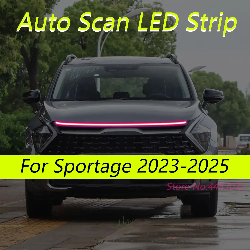DRL Auto Scan Starting LED Strips For Kia Sportage 2023-2025 Car Hood Light Flexible Headlights Welcome Light 59 Inch view 3