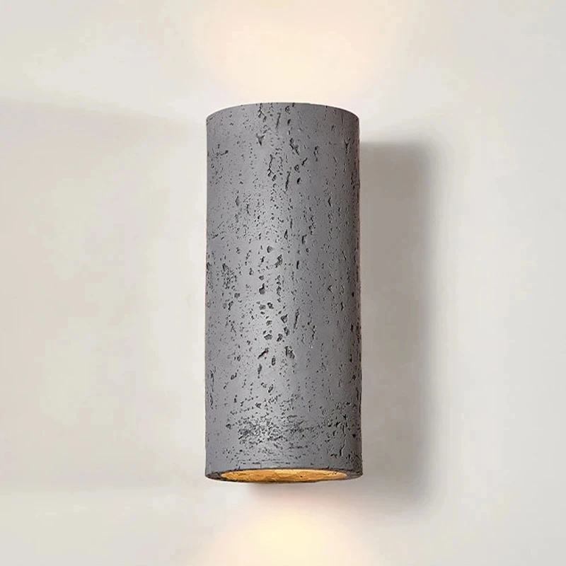 

Cement Wall Lamp Led 10W Up Down Wabi Sabi Round Tube Wall Light Bedside Living Dining Study Room Retro Decor Sconce CX168DS