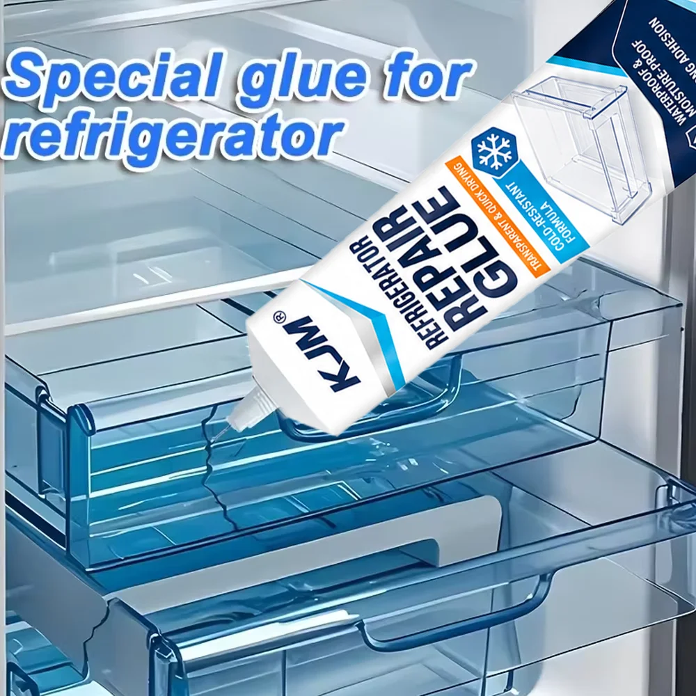 KJM Fridge Drawer Repair Glue 25ml Transparent Cold Resistant Adhesive For Crisper Box Shelf Door Seal Plastic Damage Fix