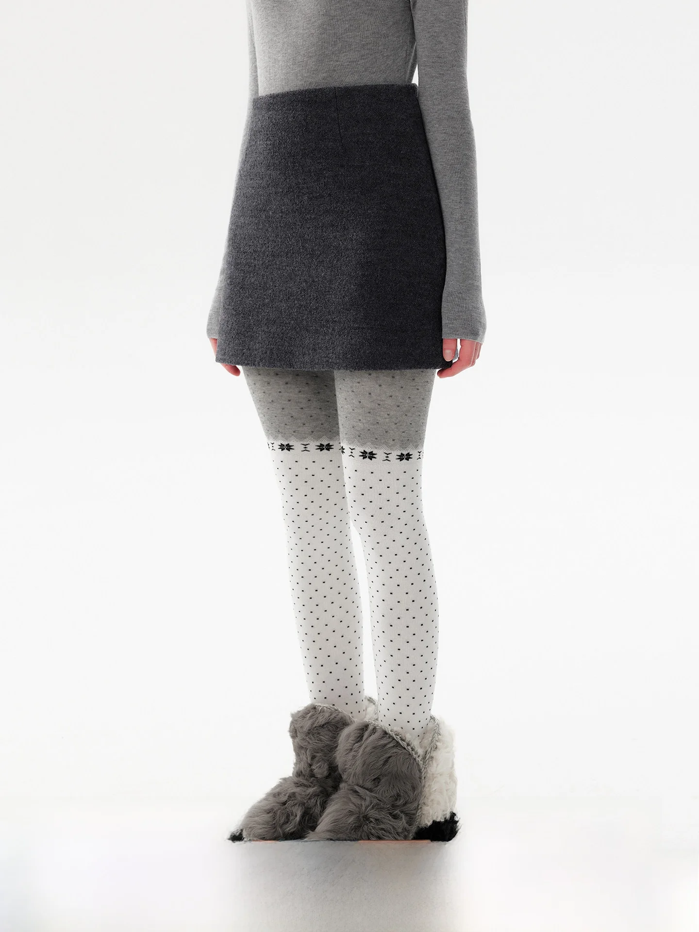 

Твидовая юбка из смесовой шерсти с высокой талией, А-силуэт, с теплой застежкой-молнией, для повседневного зимнего образа.