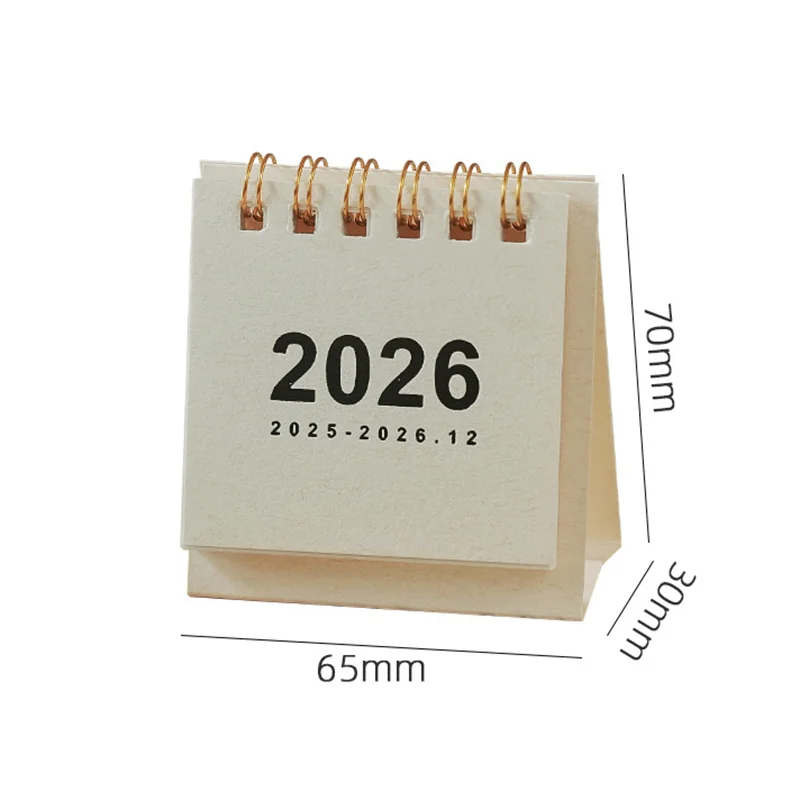 2026 Mini Simple Calendar Small Desk Calendar Creative Coil Calendar Planner Desktop Decoration Office Stationery