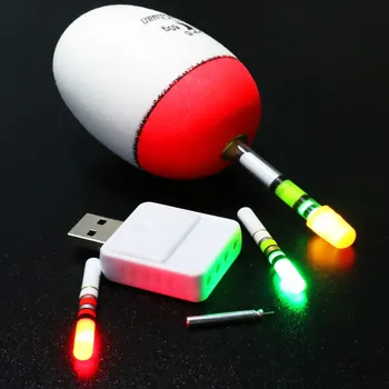 Spławik wędkarski Lekka ładowarka USB CR322 3V Zestaw baterii litowych Pesca Elektroniczna lampka nocna LED Jasna lampa fluorescencyjna Świecąca boja