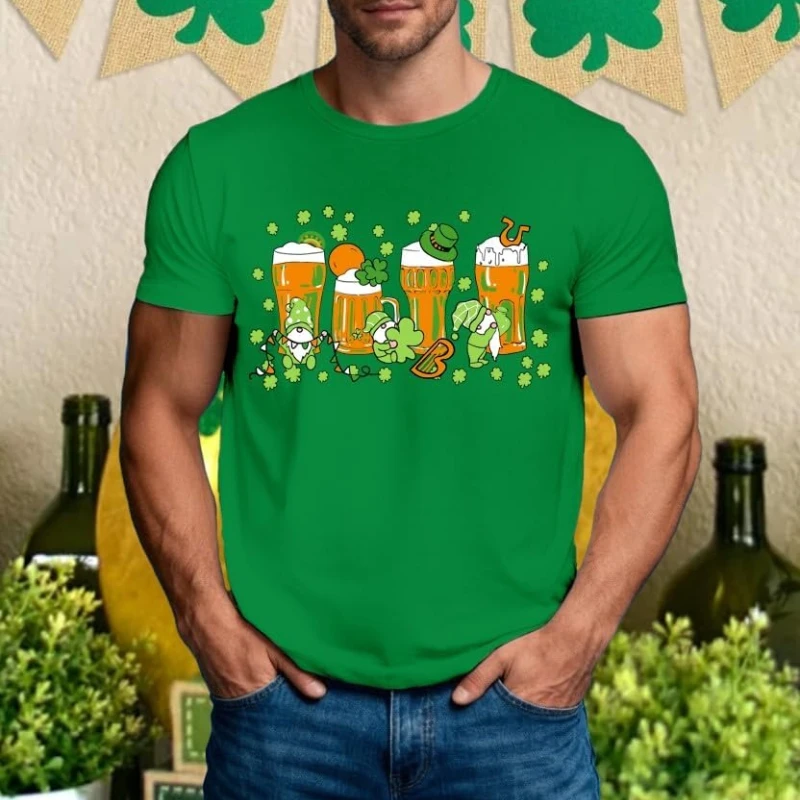 St Patricks Day Shirt Men Saint Patricks Day Shirts Funny Luck Tee Tops Graphic T Shirts Men Clothing Vintage T Shirt Streetwear