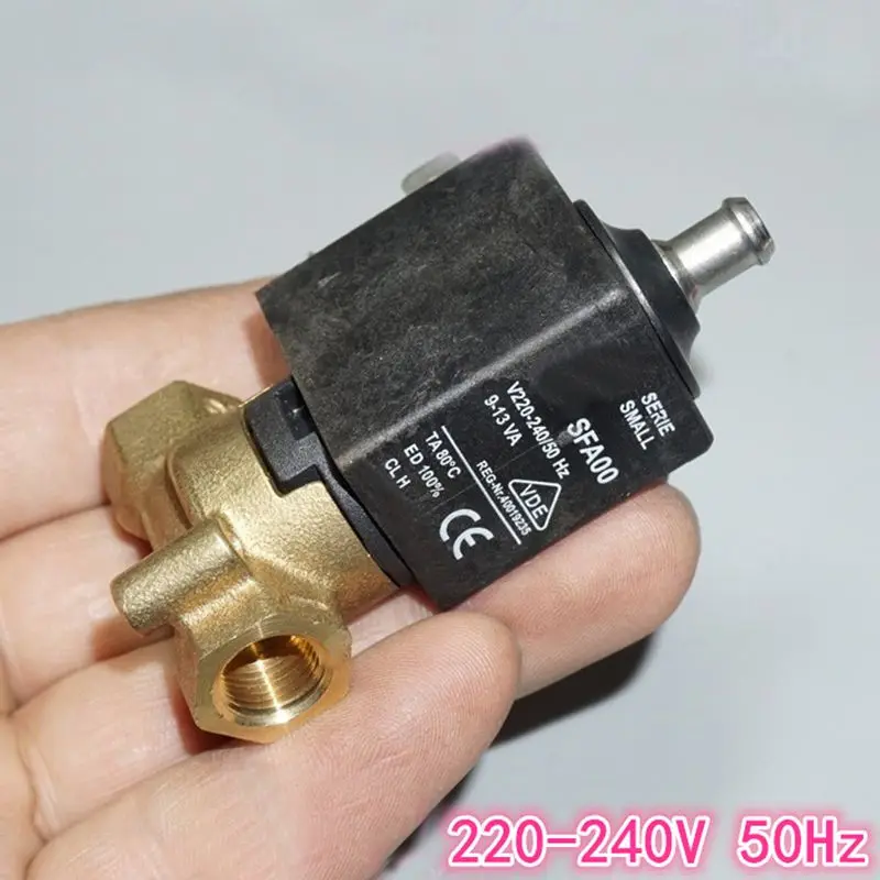 1PC Coffee Machine Solenoid Valve AC 220V Interface G1/8 Normally Open Type High Temperature And High Pressure Steam Solenoid