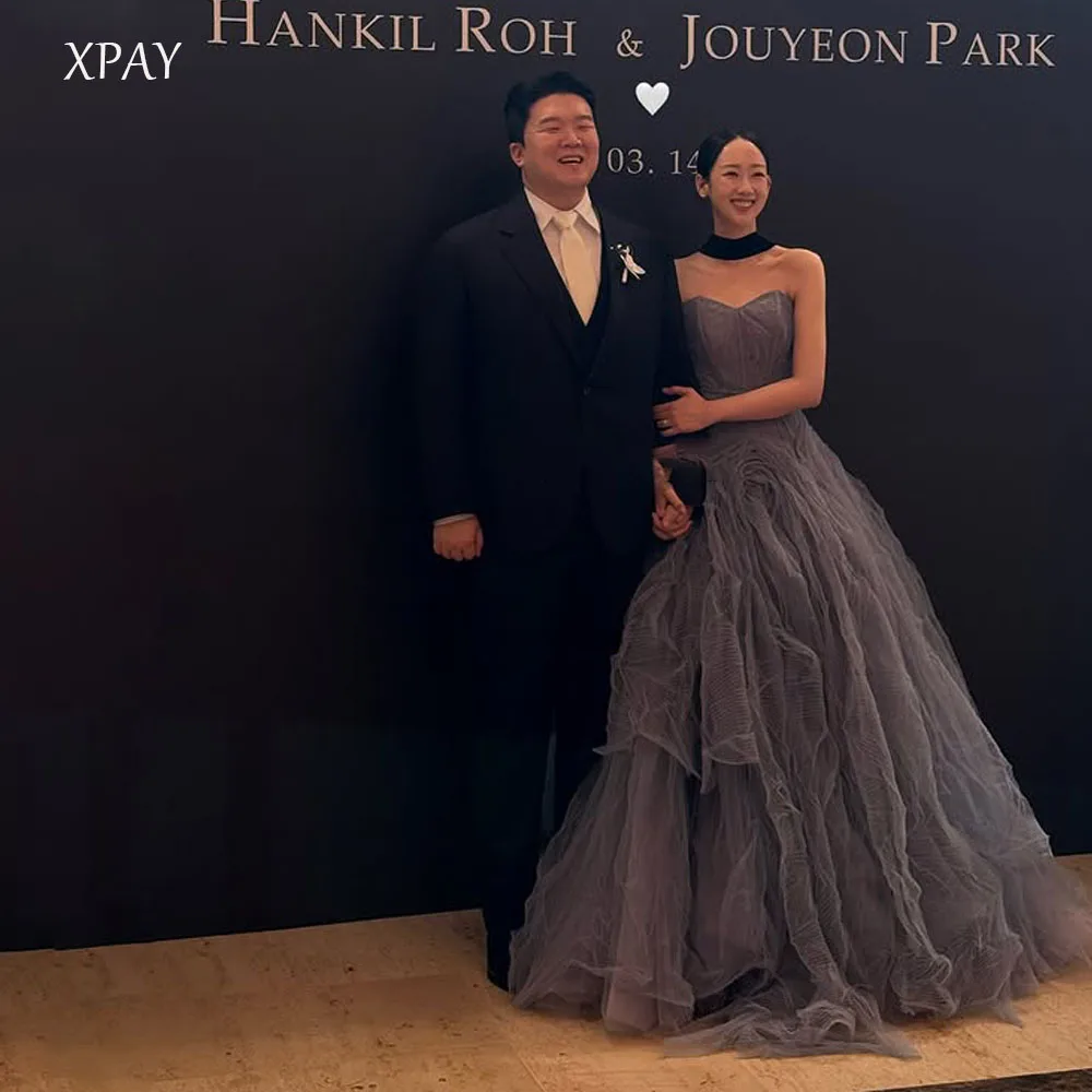 XPAY Korean Wedding Dresses With Shawl Tulle Bridal Gown Customized Photo Shoot A-Line Bride Dresses Korean Evening Dresses