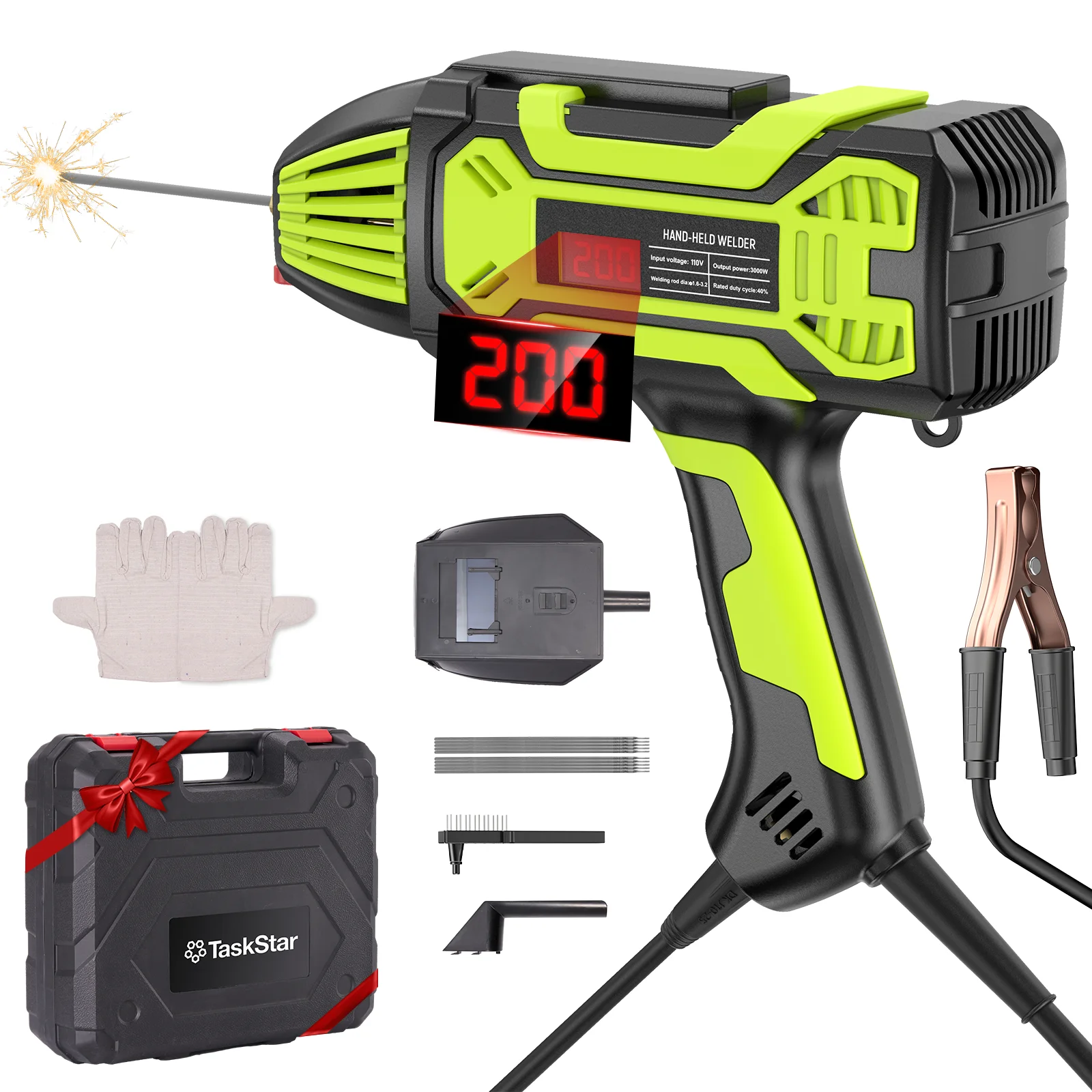 

Сварочный аппарат TaskStar Arc FA206 FA202G 110В, стандарт США, зеленый, инверторный, на IGBT-транзисторах, для ручной дуговой сварки, портативный, цифровой, MMA-сварка