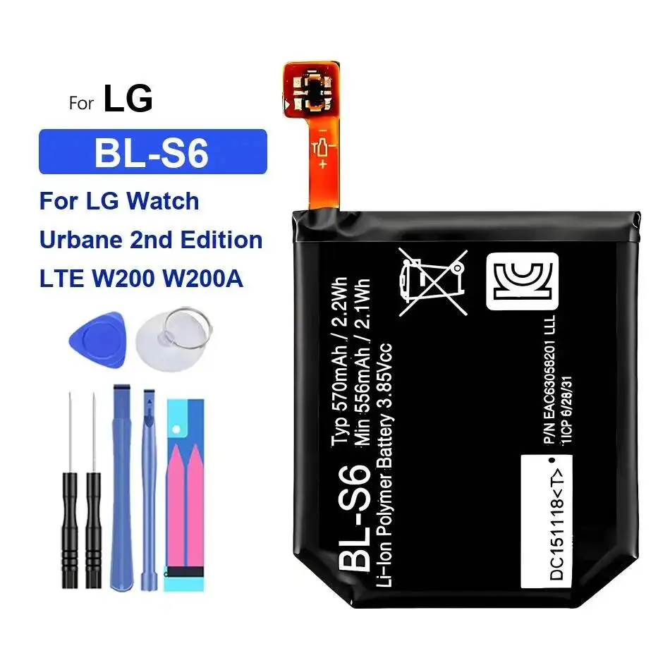 

Reliable Power Supply For LG Watch Urbane 2Nd Edition Lte W200 W200A Battery Long-Lasting 570Mah BL-S6