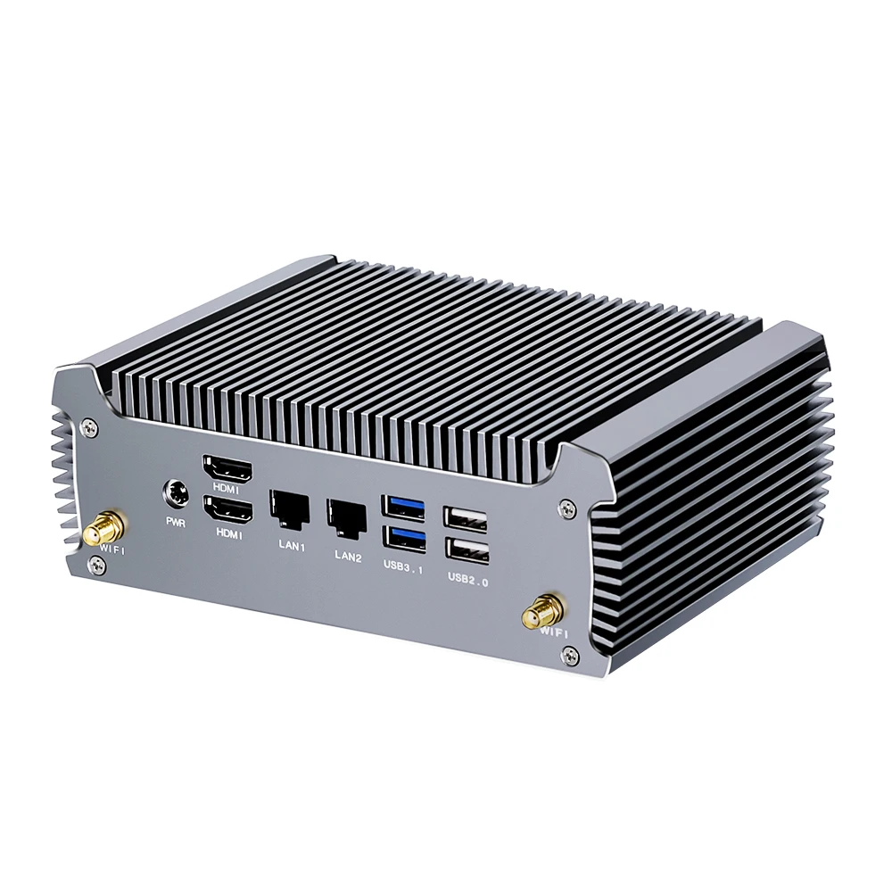 탑톤 FU02 팬리스 미니 PC AMD 라이젠 7 7730U 9 4950U 5 5600U 베어본 PC 2 LAN 포트 데스크탑 게이밍 컴퓨터 윈도우 11 2x4K 디스플레이 썸네일 3