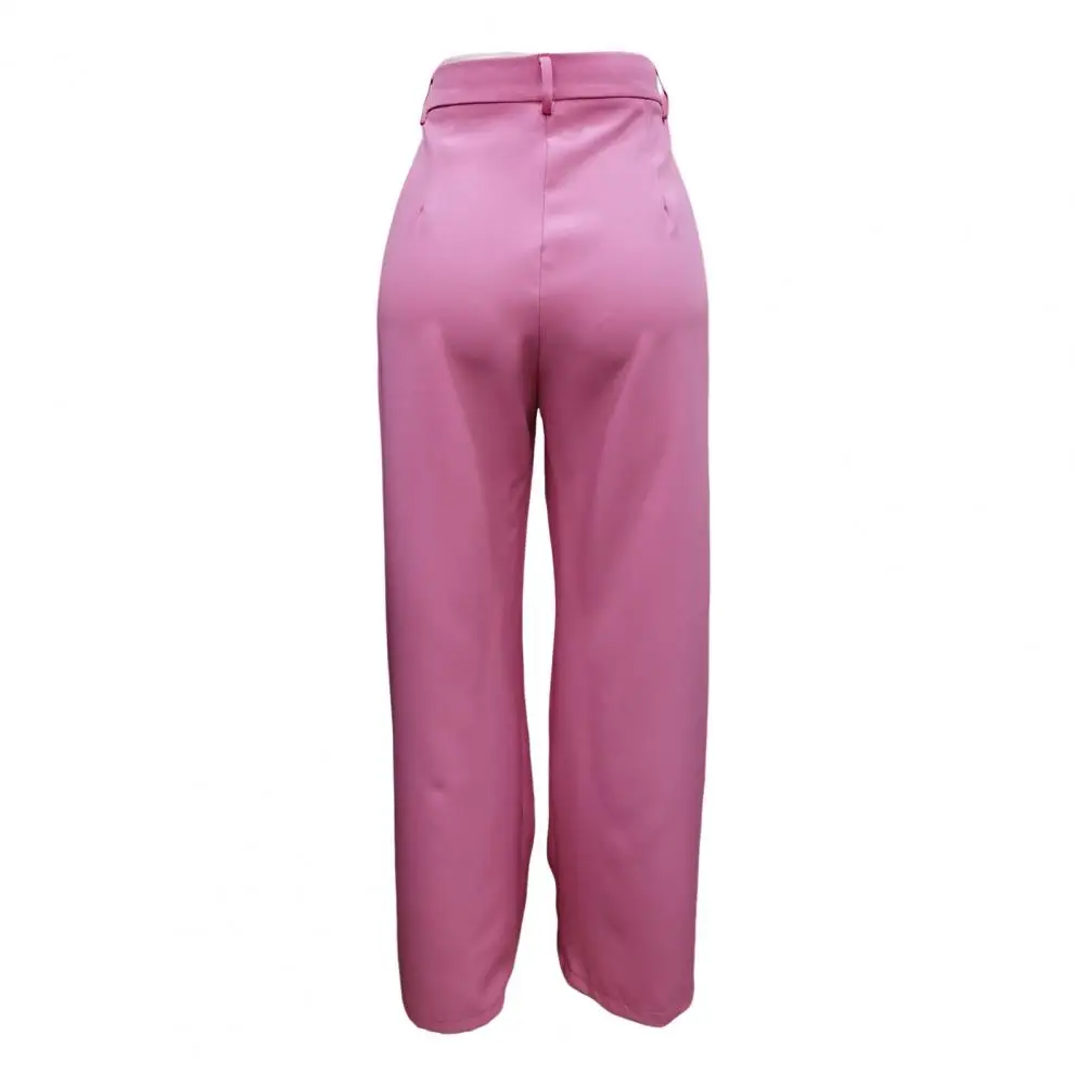 Pantalones largos de pierna ancha rectos a la moda de primavera para mujer, pantalones blancos de cintura alta, ropa de moda para mujer, pantalones para mujer