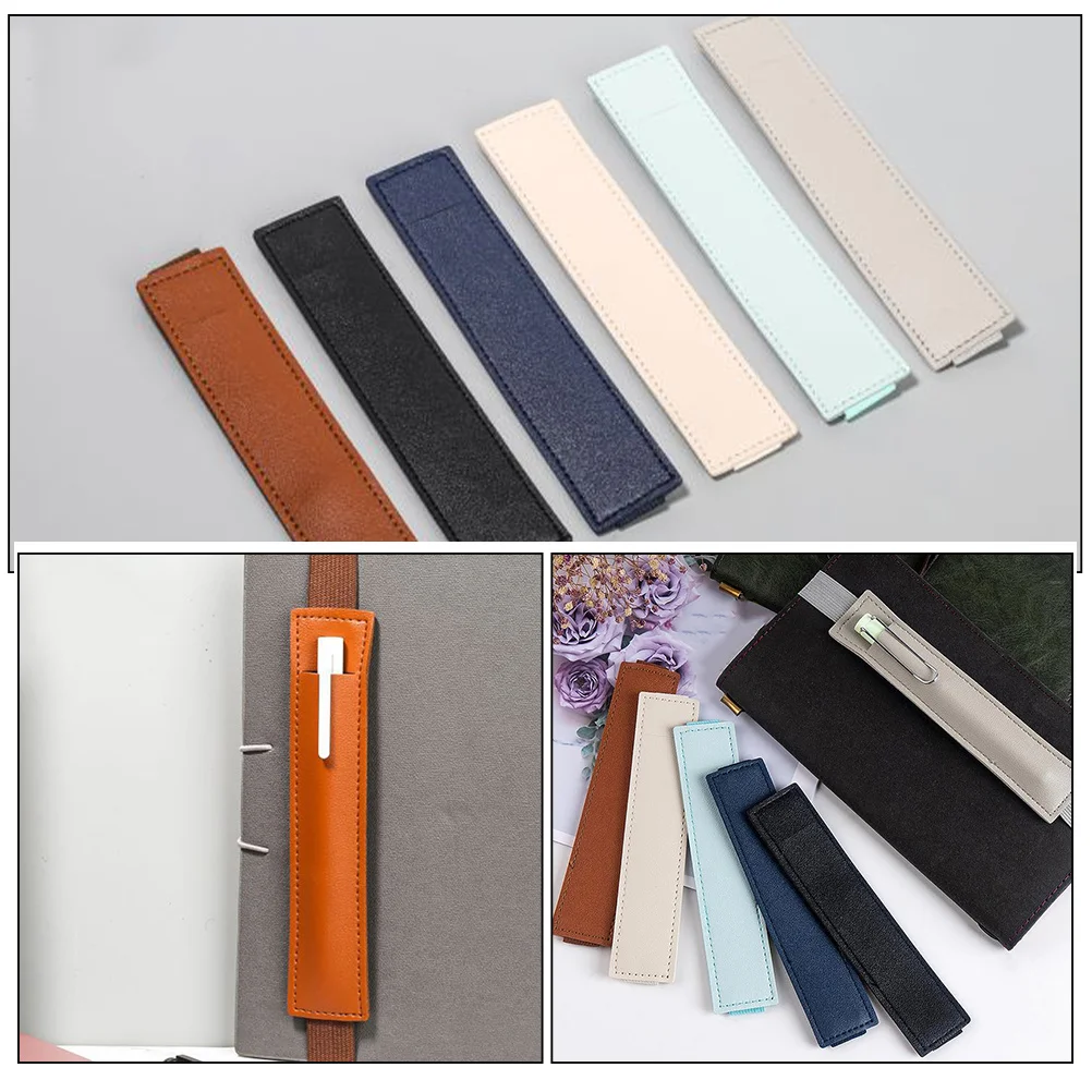

6Pcs Electric Pen Protective Sleeve PU Pen Holder with Elastic Band for Notebook Tablet Journal Storage Pouch