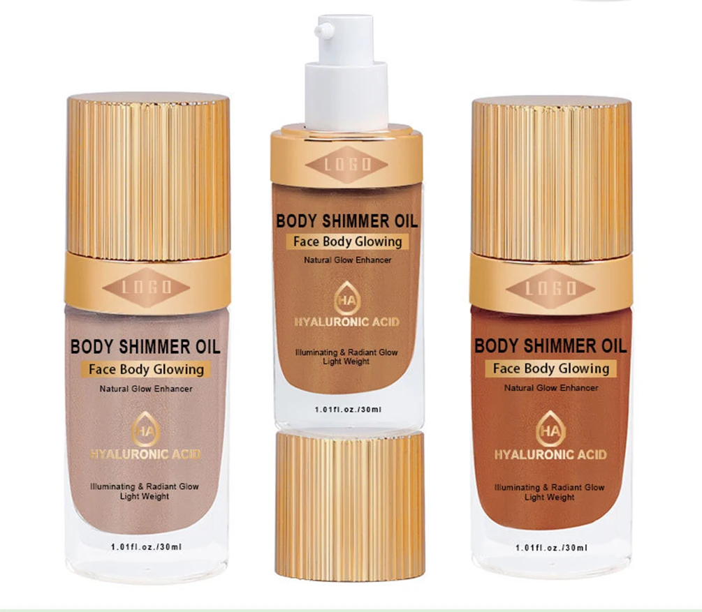 4-Farben-flüssiger Textmarker mit individuellem Logo, schimmerndes Pigment, Private Label, langlebig, feuchtigkeitsspendend, für Gesicht und Körper, leuchtendes Make-up im Großhandel