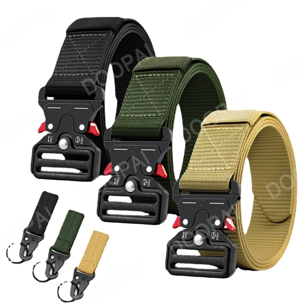 Men\'s Belt Outdoor Hunting Metal Tactical Belt Multi-Function Alloy Buckle Marine Corps Canvas Belt Men Women Tactique Accessoi