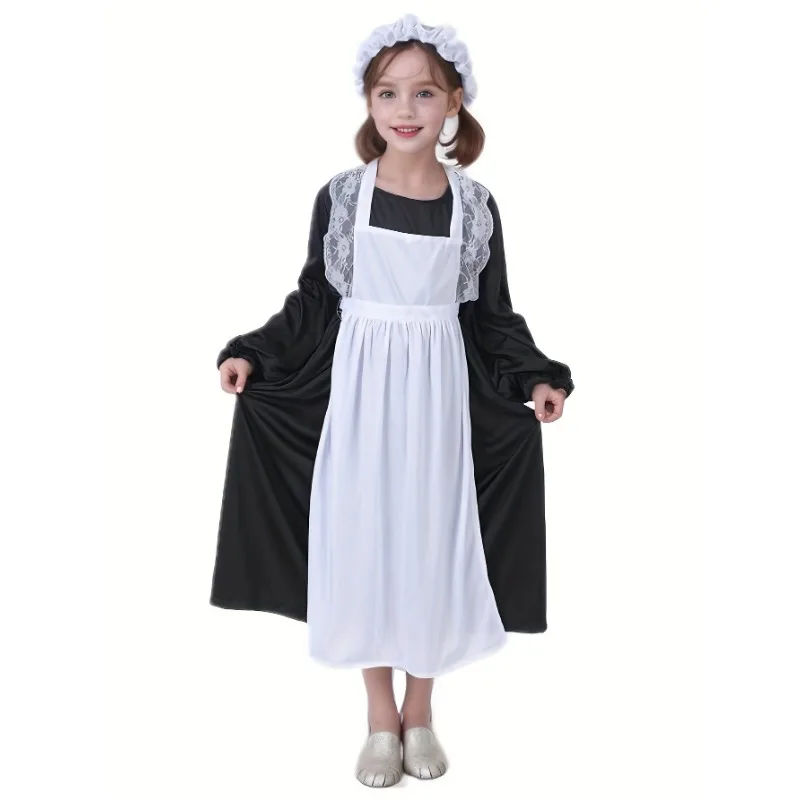 زي مارثا للحرب الثورية ، زي خادمة فيكتورية للأطفال ، عطلة الفتيات ، فساتين العرض