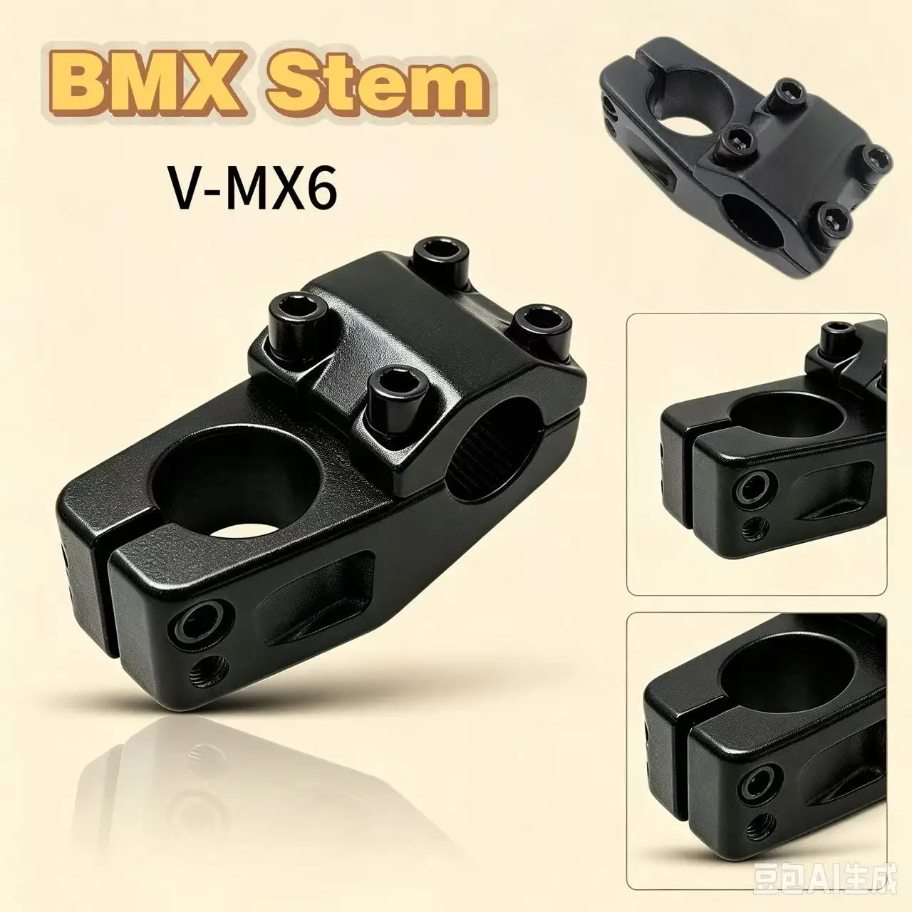 VOLE V-MX6 BMX Top Load Stem Aluminum Alloy 22.2mm Handlebar Clamp 28.6mm Steerer 40mm Extension For Freestyle BMX Bike