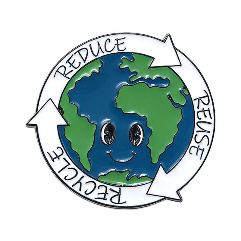 Cartoon Earth Pins 4-design Protect Earth Badge For Clothes Backpack Enamel Metal Pins Fashion Friends Gifts