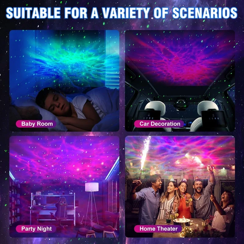 UFO Galaxy Projection Light Starry Sky Light 360 ° Rotating Planetarium Projection Light Night Light Atmosphere Light Bedroom D