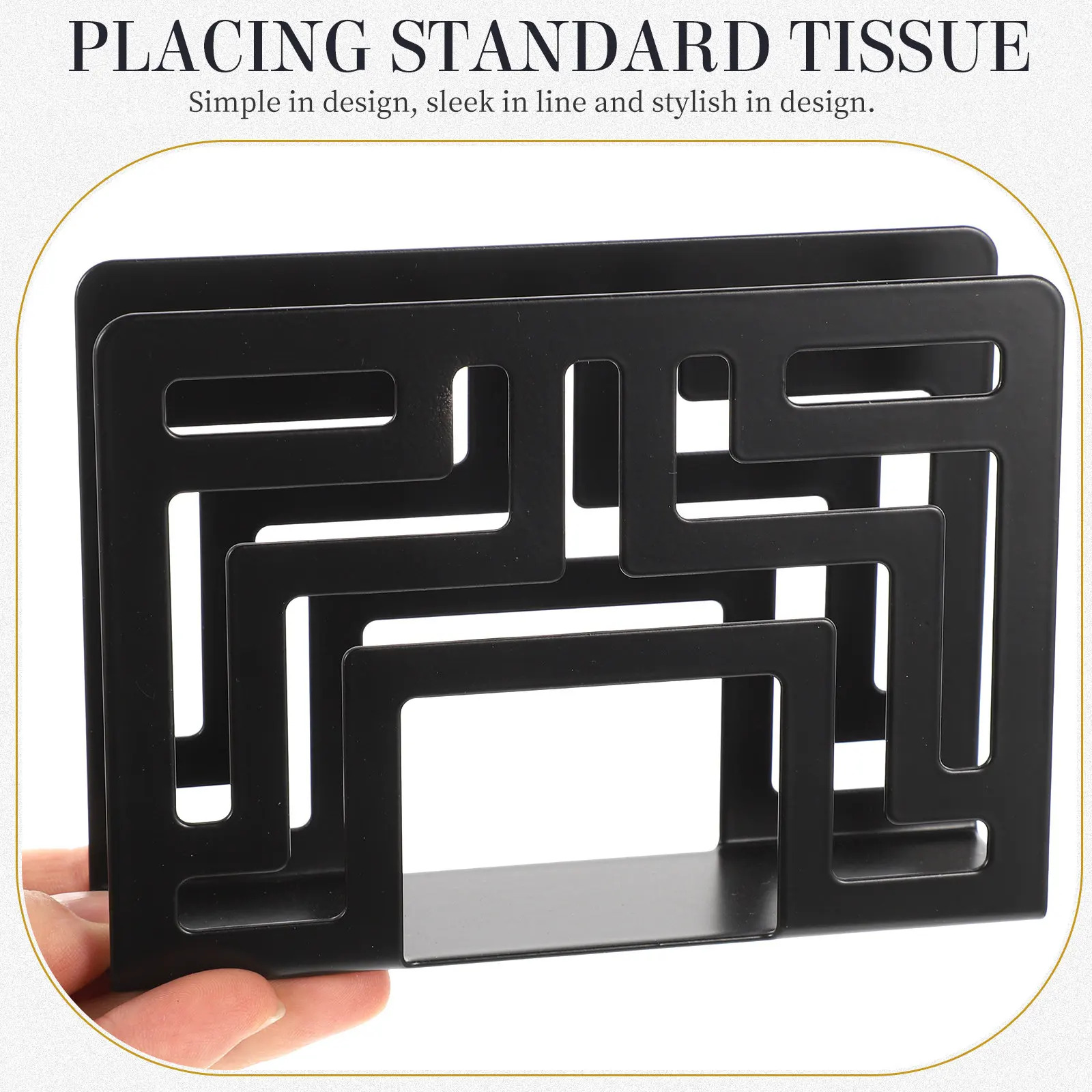 Hollow-Out Stainless Steel Napkin Holder for Table Kitchen Bar Cafe Hotel Decorative Modern Tissue Storage Stand Exquisite Paper