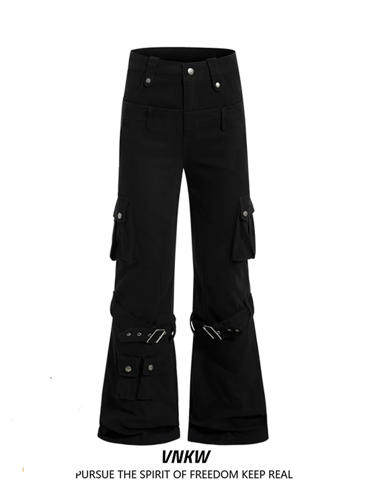 

Уличные джинсы-брюки из денима для мужчин и женщин, свободного кроя, с поясом, повседневные, длинные, винтажные, из хлопка, в стиле кэжуал