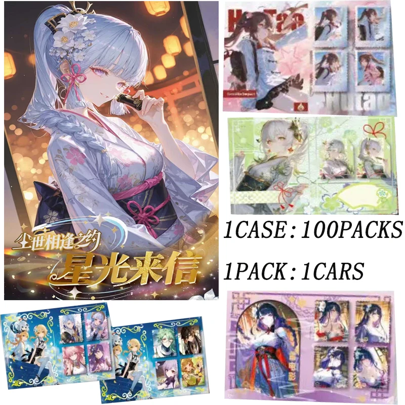 100Pcs/Genshin Impact Commemorative Stamps Collection Series 1 Official Teyvat Artwork Limited Edition Postal Collectibles