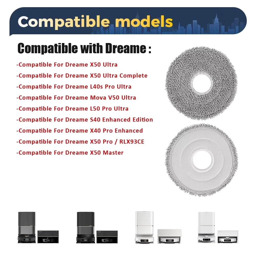 Mop Pad For Dreame L10/L20/L30 Ultra/X10/X40/X50 Ultra/X20/X30/X40/X50 Pro/S10 Pro For Xiaomi Mijia Omni X10+ X20+/Mop 3S Part
