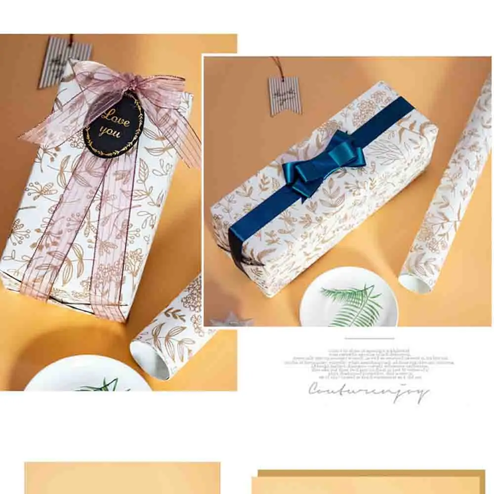 Exquisite Gift Box Thickened Hot Stamping Paper Ribbon Flower Knot Beaded Beaded Wrapping Paper For Gift Box Valentine'S Day