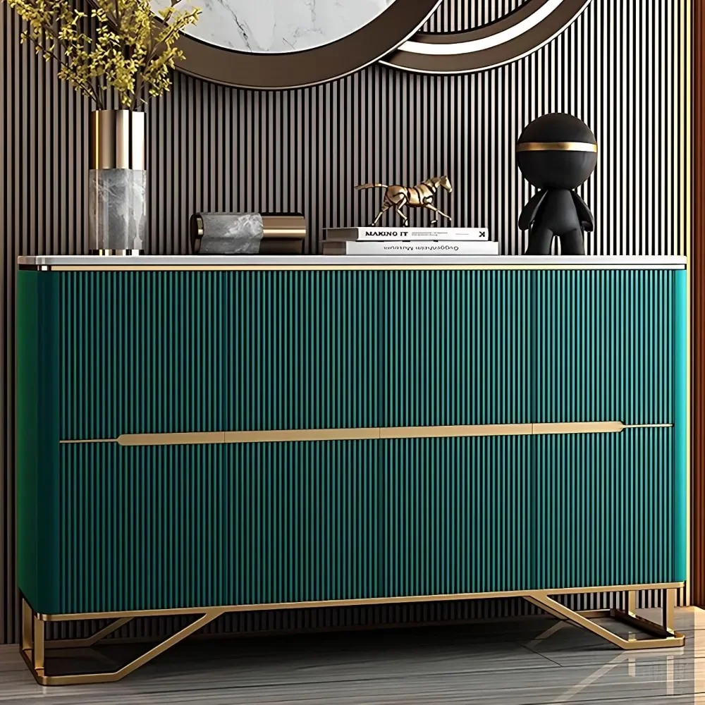 

Sideboard Buffet Cabinet - Modern Buffet Cabinet With 4 Doors, Solid Wood Sideboard Storage Cabinet(Green, 60'')|