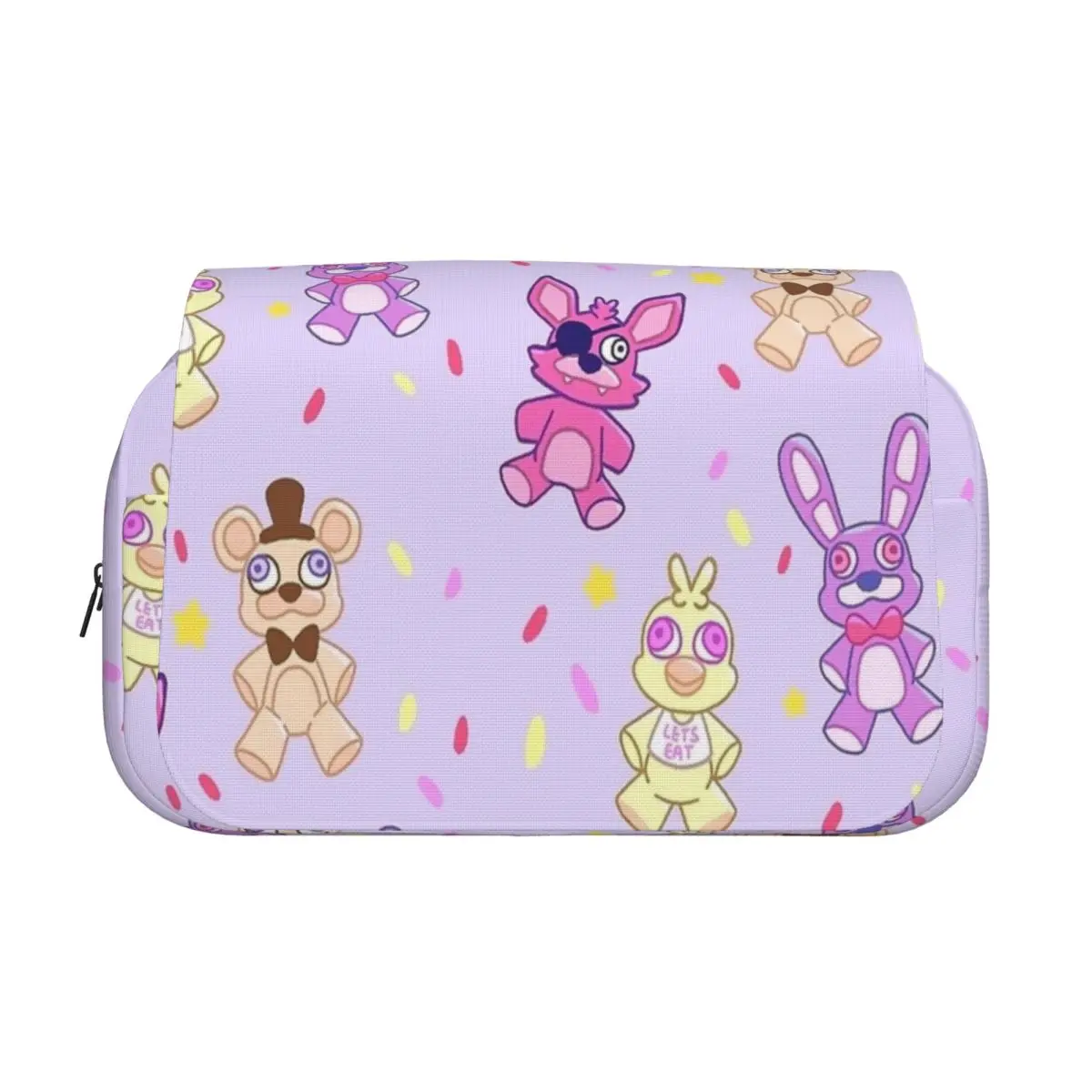 FNAF At Freddys Double Clamshell Pen Case Pencil Box Pen Holder for Girls Boys Large Storage Bag Office Gifts Stationery