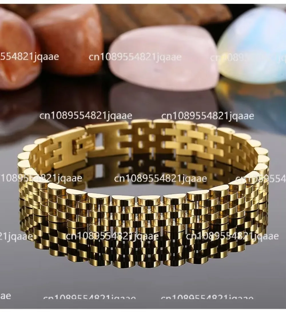 2024 New Original Customization Titanium Steel Strap Bracelet Light Luxury High Sense Personality Trend Retro Couple Jewelry