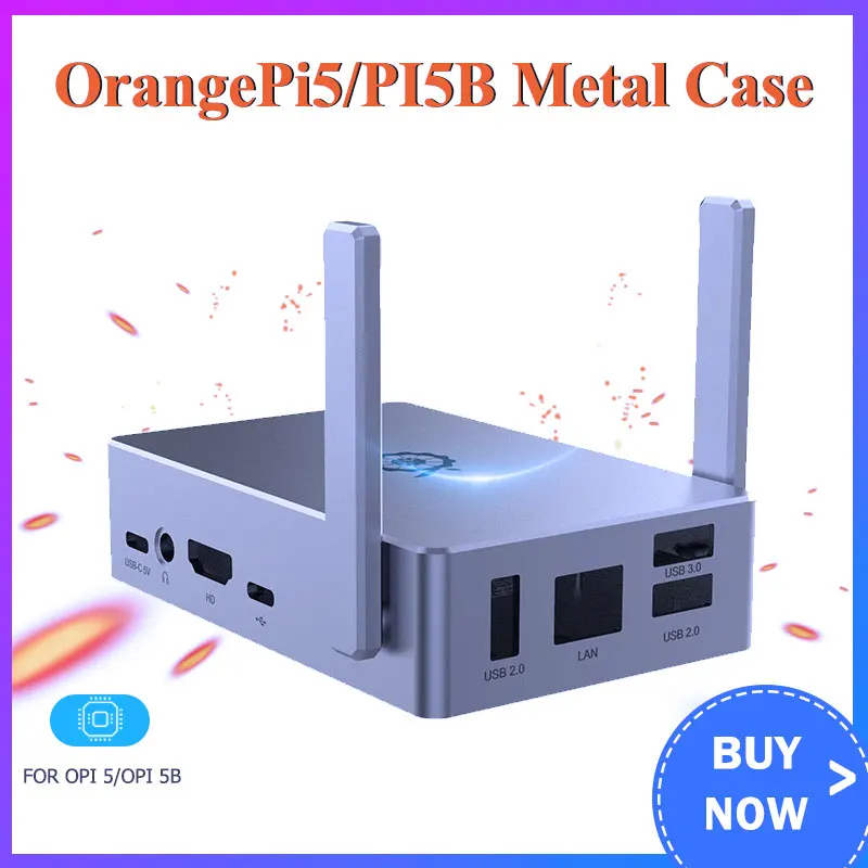 

Orange Pi 5 / Pi 5B Aluminum alloy Shell Metal Protective Case for Orange Pi 5B / 5