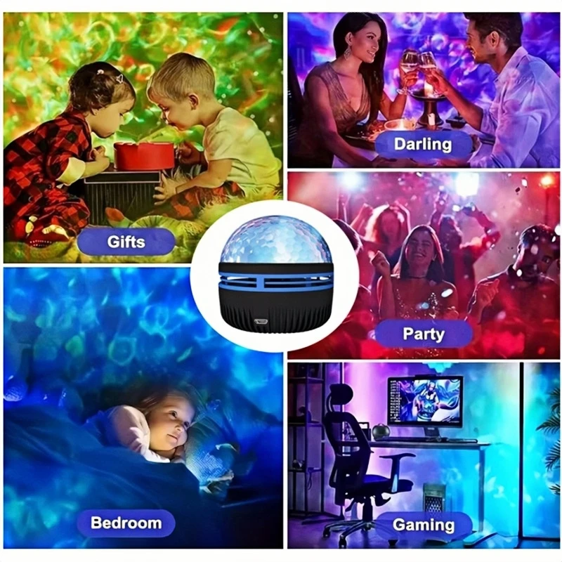 Mini LED Starry Sky Projection Light Bedroom Atmosphere Lights with Remote Control for Home Decor Room Christmas Party Disco