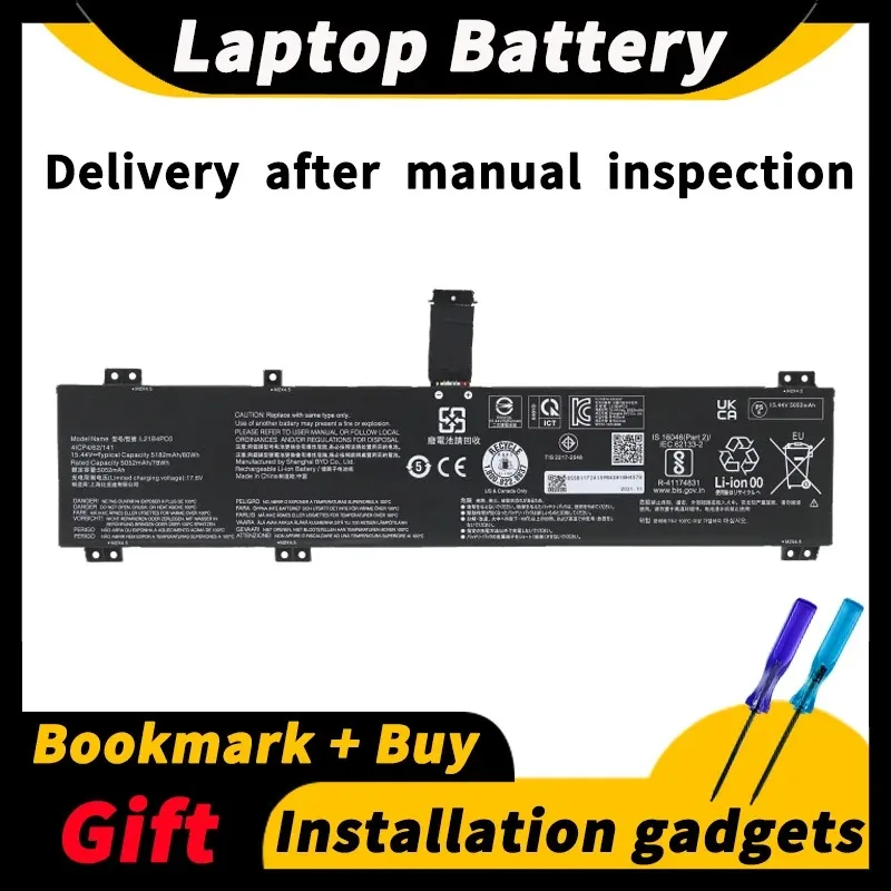 

For Lenovo Saver Y7000P R7000P R9000P Y9000P R9000K 2022 L21D4PC1 L21C4PC1 L21M4PC1 15.44V 80wh Laptop Battery