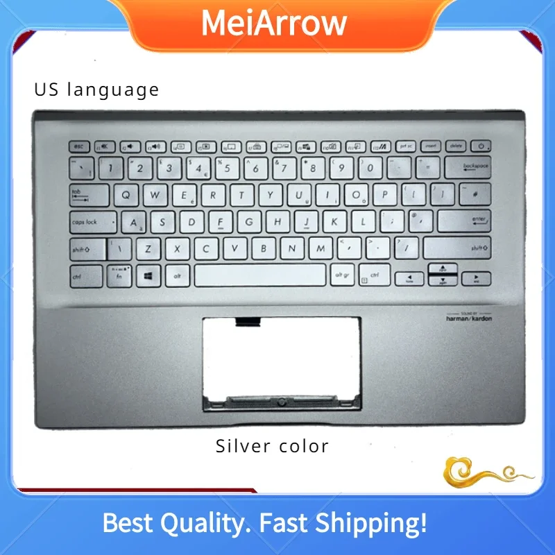 MEIARROW   New/org For ASUS VivoBook 14s S14X S431 S431f S4500FL S4500F Palmrest US keyboard upper cover,Silver