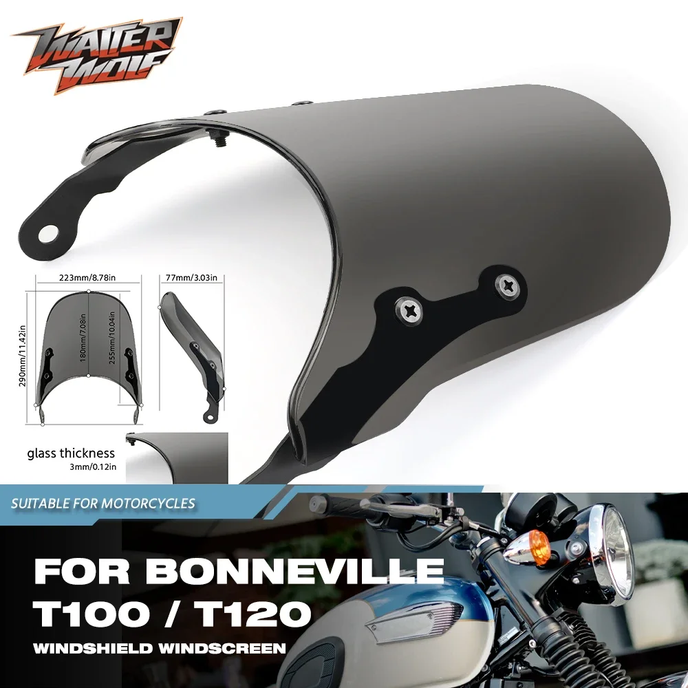 Motorcycle Windshield Windscreen For Bonneville T100 T120 Thruxton Scrambler 900 Accessories Wind Deflectors Pare-Brise