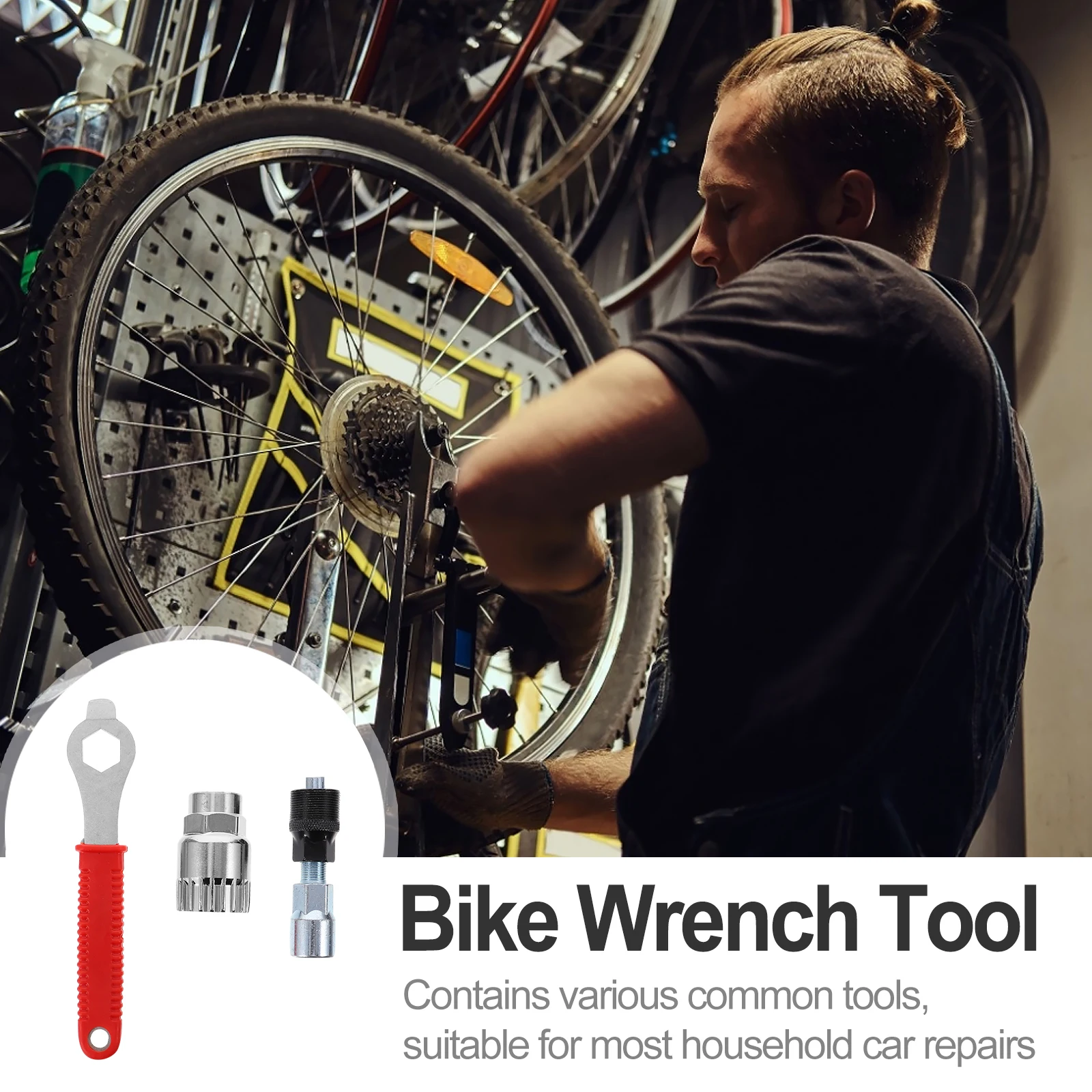 

3pcs Bike Chain Removal Tool Bicycle Chain-Cutting Disassembly Device Bottom Bracket Wrench Compact Lightweight Durable Bike