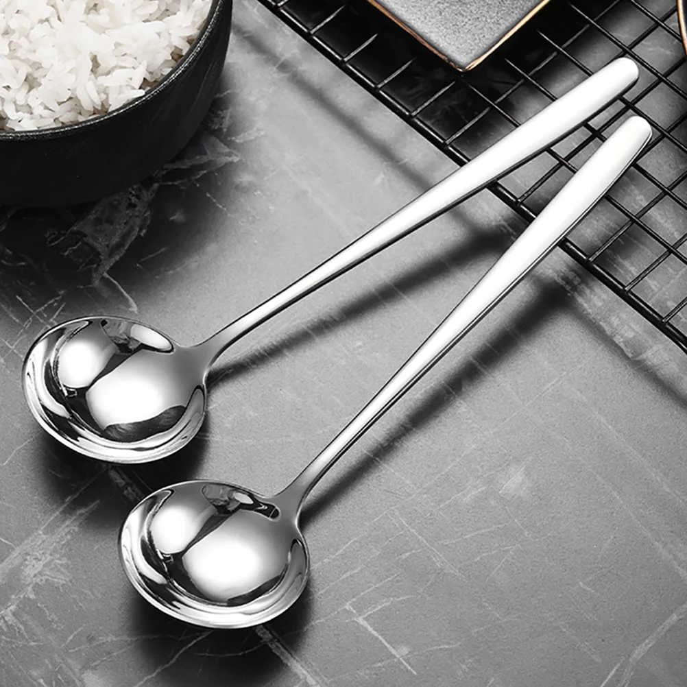 

Stainless Steel Large Soup Spoon Cooking Tool Long Handle Kitchen Utensils Rust Resistant Wok Ladle Spoon Stainless