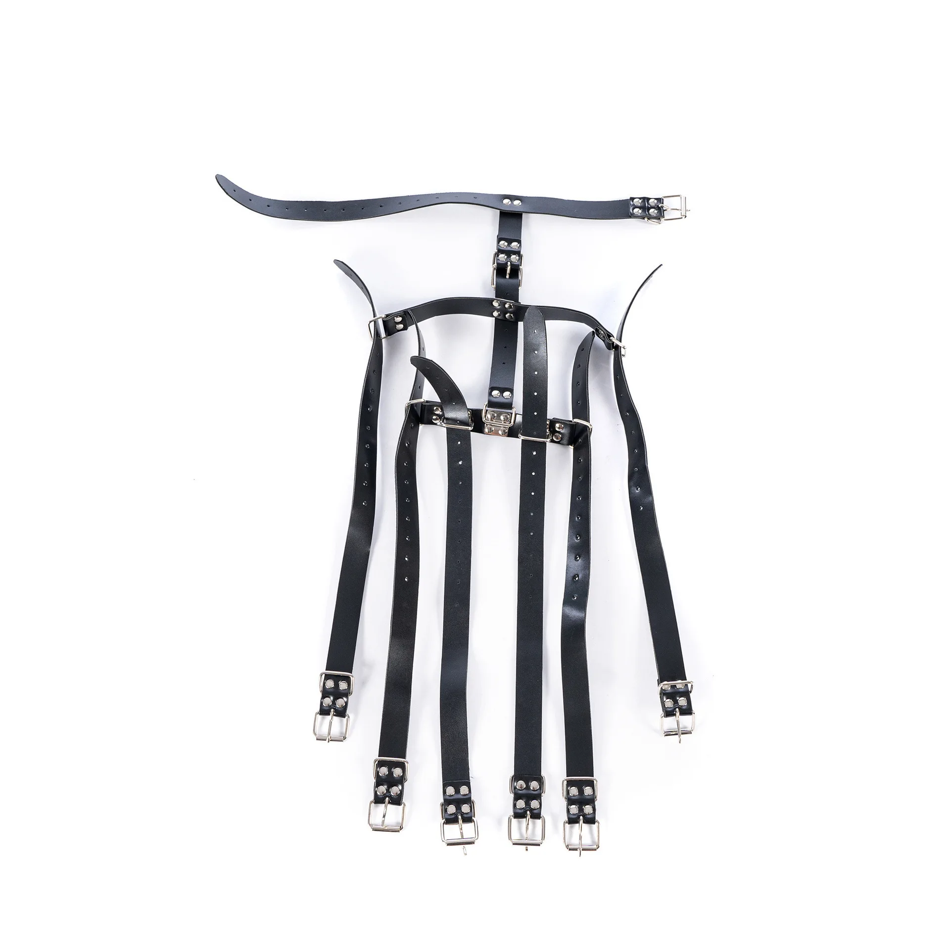 Adult Sex Toys Couple Flirting Alternative Flirting Black Leather Bundled Bondage Reverse Back Hand Strength Ring Handcuffs