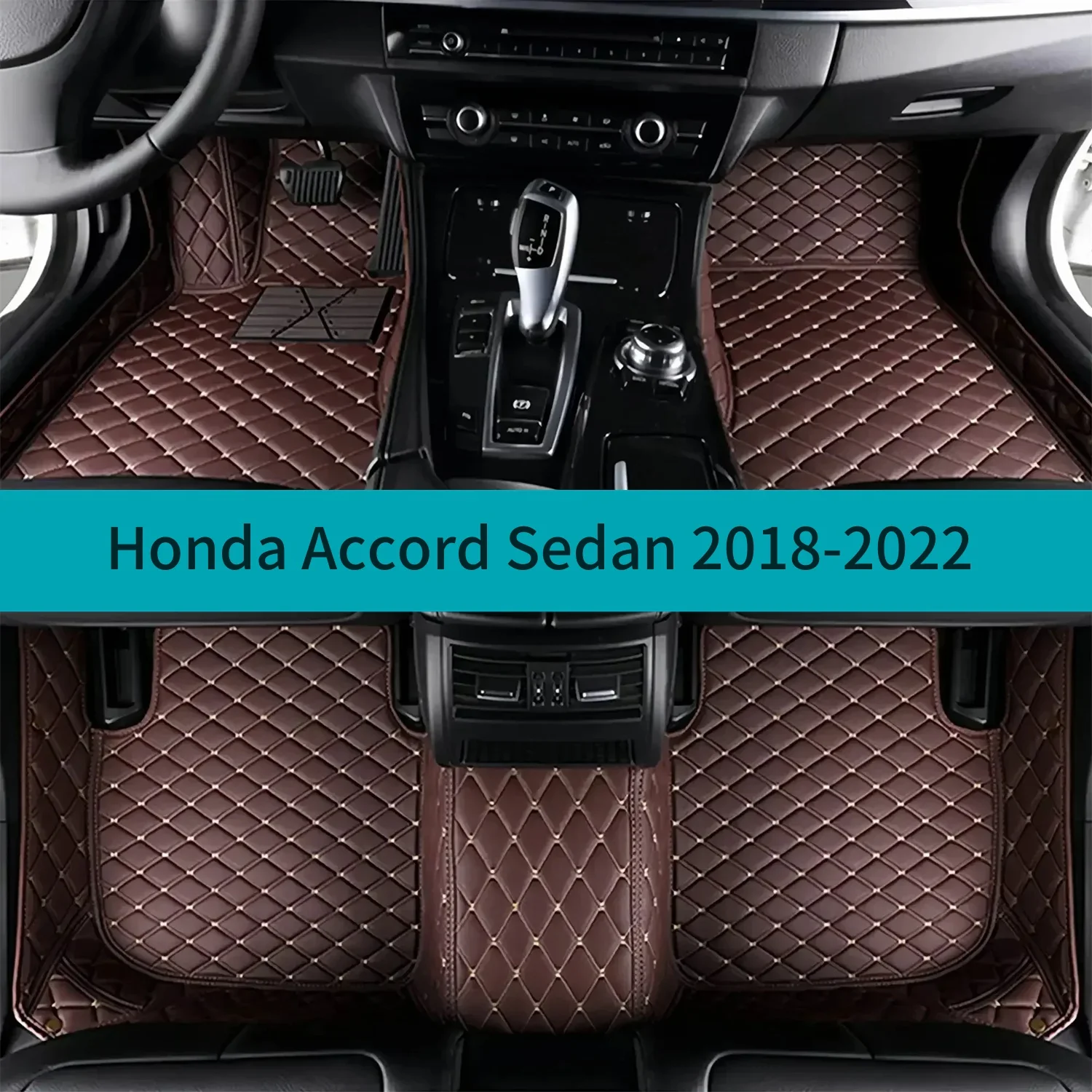 Full Set Car Floor Mats For Honda Accord Sedan 2018-2022 Luxury Leather Floor Mats for Cars Mats Carpets Car Accessories