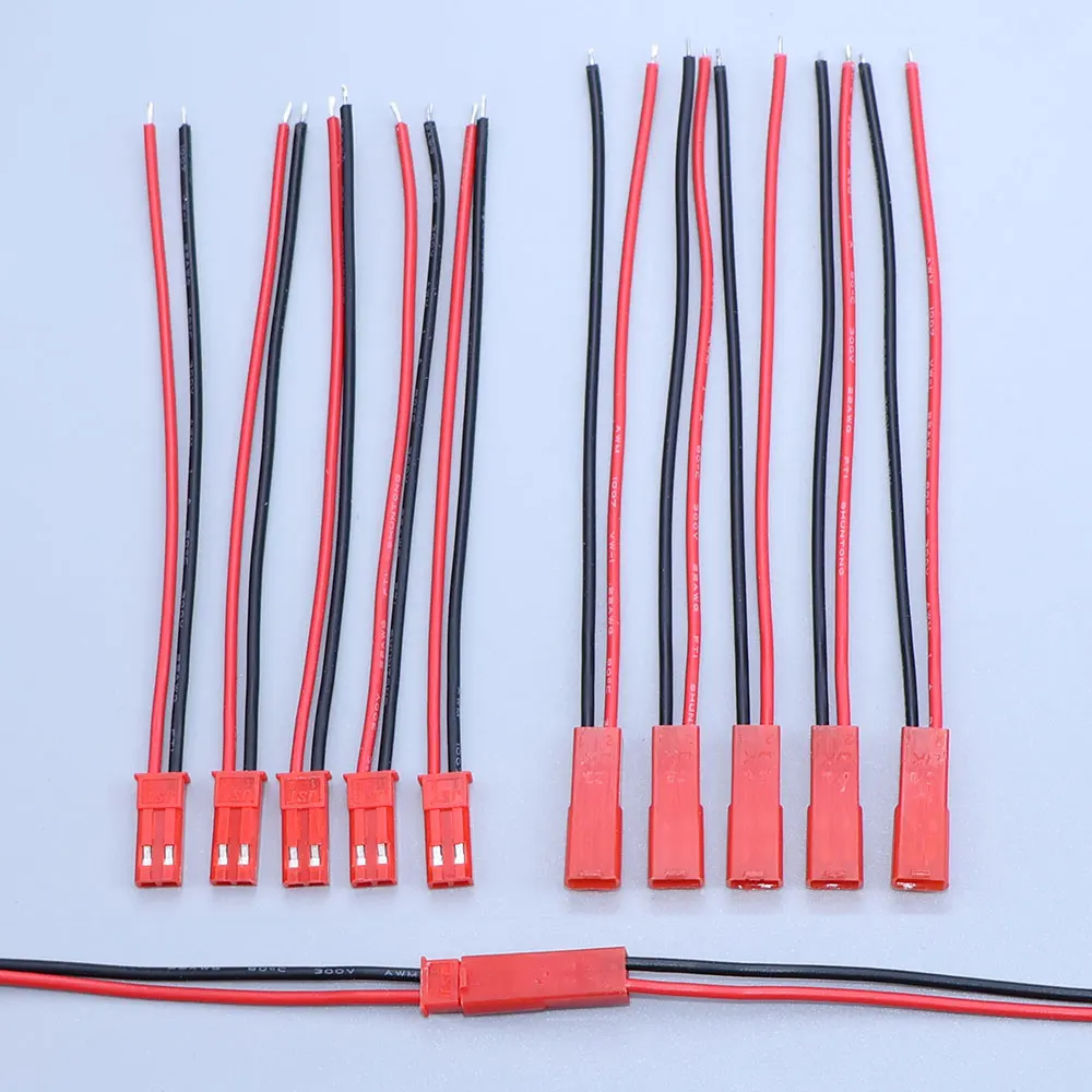 YanXi 22 AWG JST Plug Connector Terminals Male Female 2Pin Plug Wire Cable For LED Lamp Strip RC Toys Battery Adapter 10/30cm ﻿