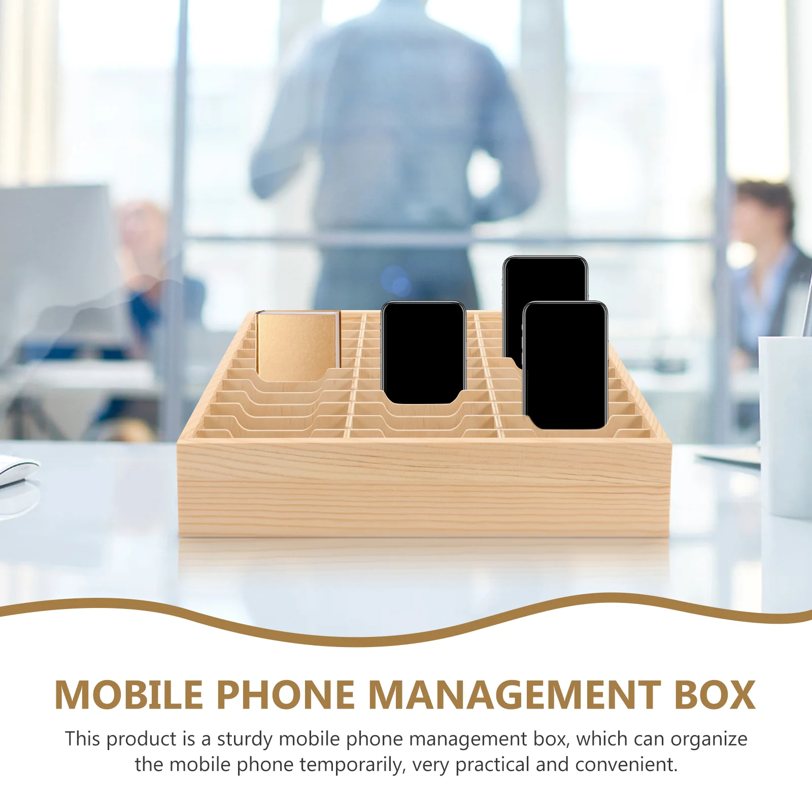 Versorgung Multi-Grid Handy Management Rack Aufbewahrungsbox Handyhalter Holz Tablet Ständer