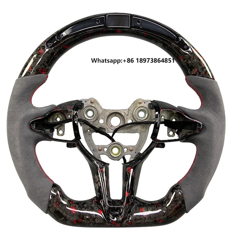 

Customized Real Carbon Fibre Steering Wheel Fit for I30N Sonata Genesis Elantra Car Interior Accessories Leather