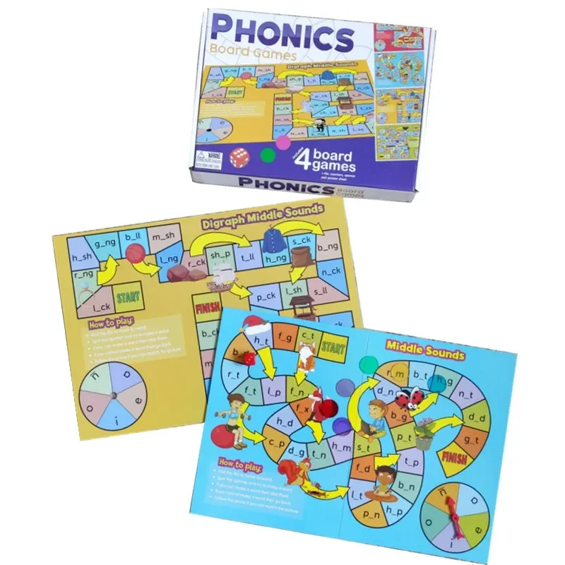 

【Spelling of words】Creative children's puzzle English natural phonics board games word phonics games English teaching aids